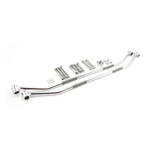 Highway Hawk Universal saddlebag carrier set. Chrome, round bar