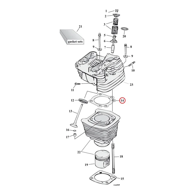 Cometic Gasket set, cylinder head. 3.5" bore .040" MLS - 16770-84D
