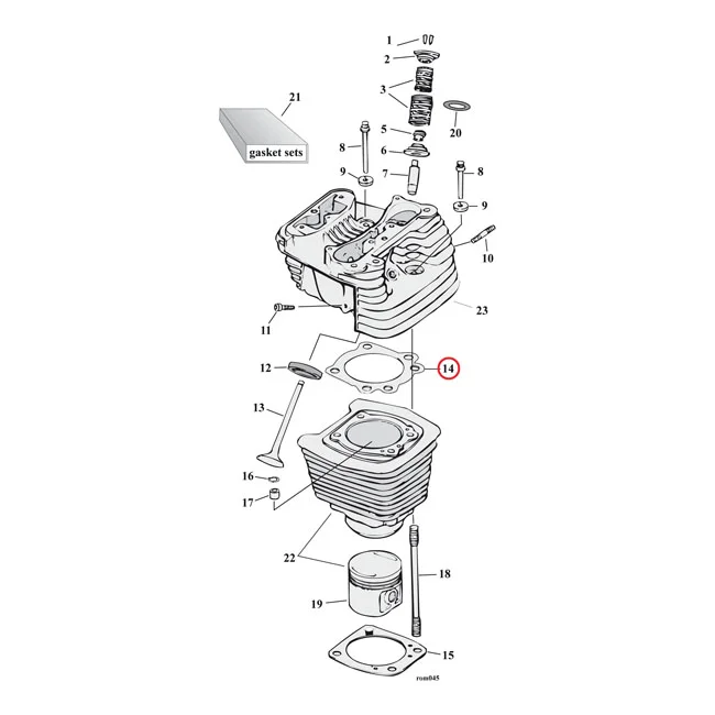 Cometic Gasket set, cylinder head. 3.5" bore .060" MLS - 16770-84D