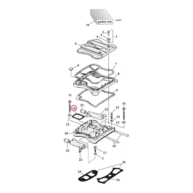 Cometic Middle rocker cover gasket. Rubber - 17358-84A