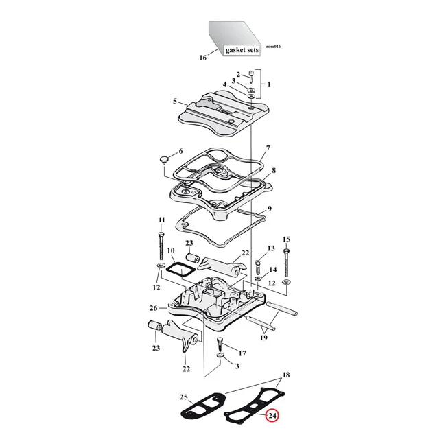 Cometic Left rocker cover gasket. SLS .020" - 16779-84D