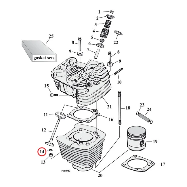 Cometic O-ring, cyl. head / oil pump body / crankcase - 26432-76A
