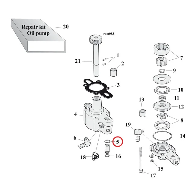 Cometic O-ring, cyl. head / oil pump body / crankcase - 26432-76A