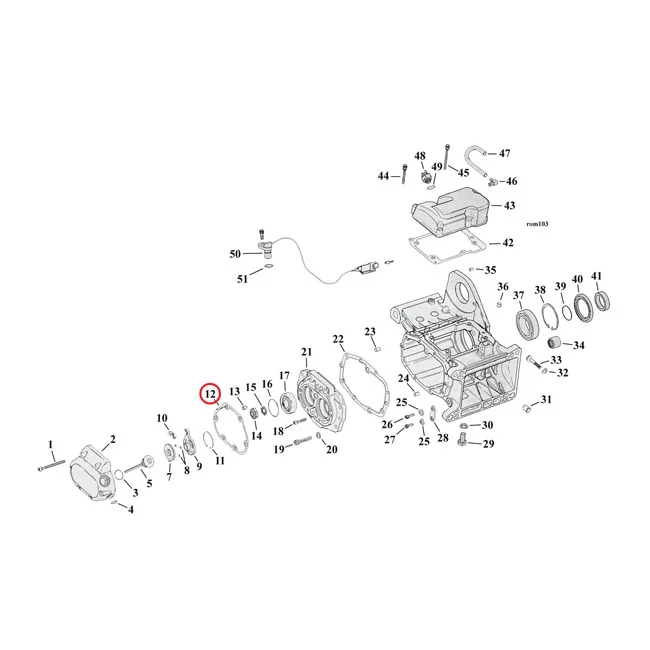 Cometic Gasket transmission end cover. .031" fiber - 36801-87C