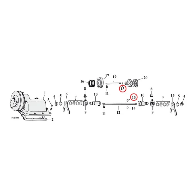 Cometic O-ring shifter fork shaft. Flat - 34036-36