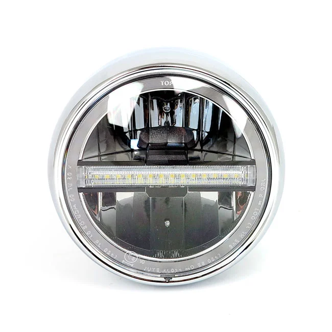 Daytona Neo Vintage LED headlamp. Chrome