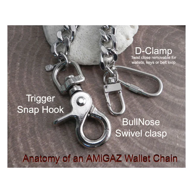 Amigaz Flat Skull Wallet Chain 16"