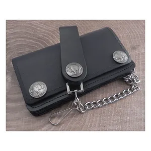 Amigaz Amigaz Black Leather Biker Chain Wallet