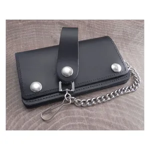 Amigaz Amigaz Black Leather Biker Chain Wallet