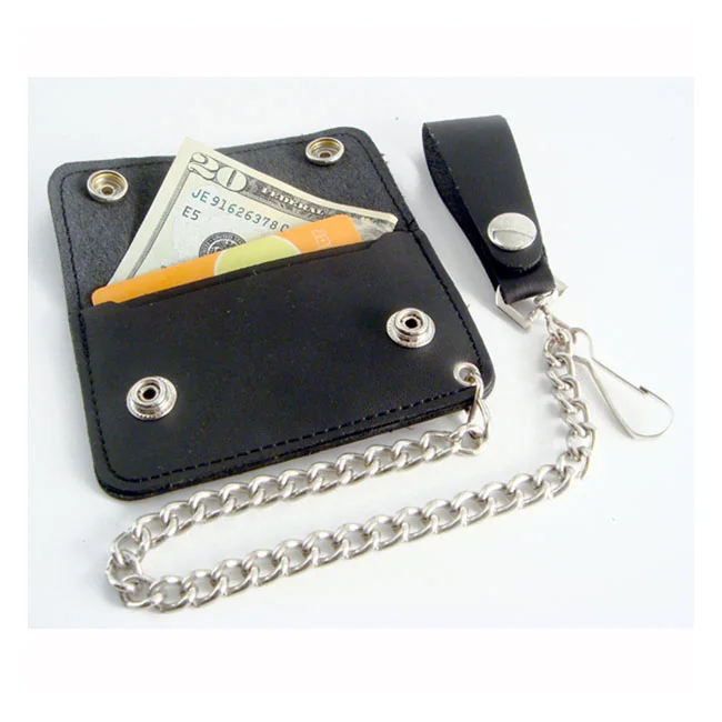 Amigaz Black Leather Biker Chain Wallet Jr.