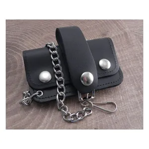 Amigaz Amigaz Black Leather Biker Chain Wallet Jr.