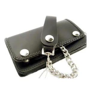 Amigaz Amigaz Black Leather Biker Chain Wallet