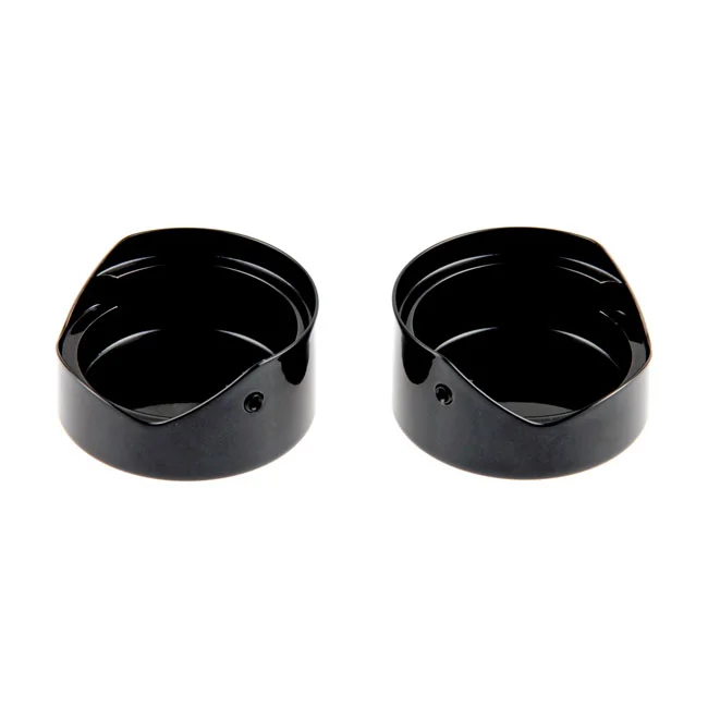 Cult-Werk 2-piece fork tube cap bolt cover kit. Black, logo