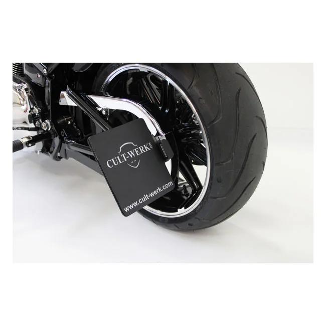 Cult-Werk Side mount license plate bracket, black. Germany