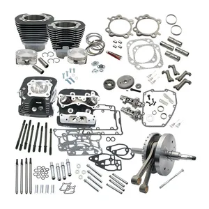 S&S S&S, 124" Twin Cam Softail hot set-up kit with heads. Black