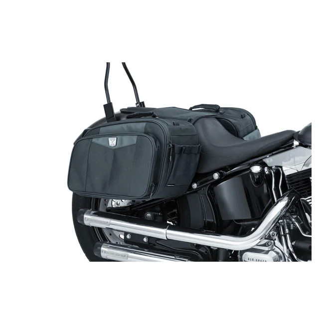 Kuryakyn Momentum outrider throw-over saddlebags. Black