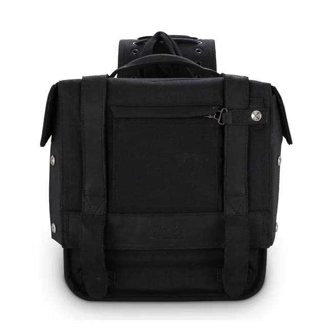Burly Voyager throw-over saddlebags black