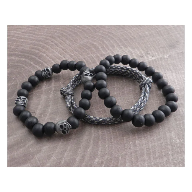 Amigaz Paracord & skull bead bracelet set