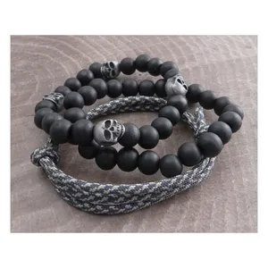 Amigaz AmiGaz paracord & skull bead bracelet set