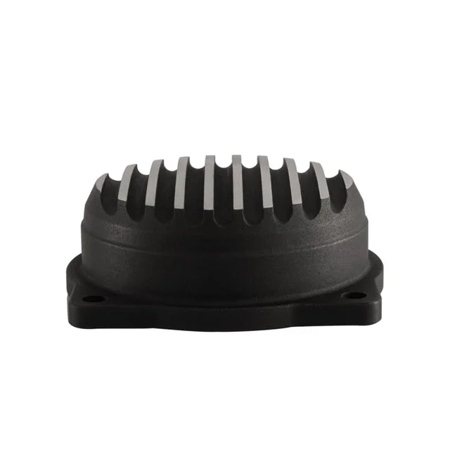 Motone CV carburetor top cover. Finned/Rippled. Black