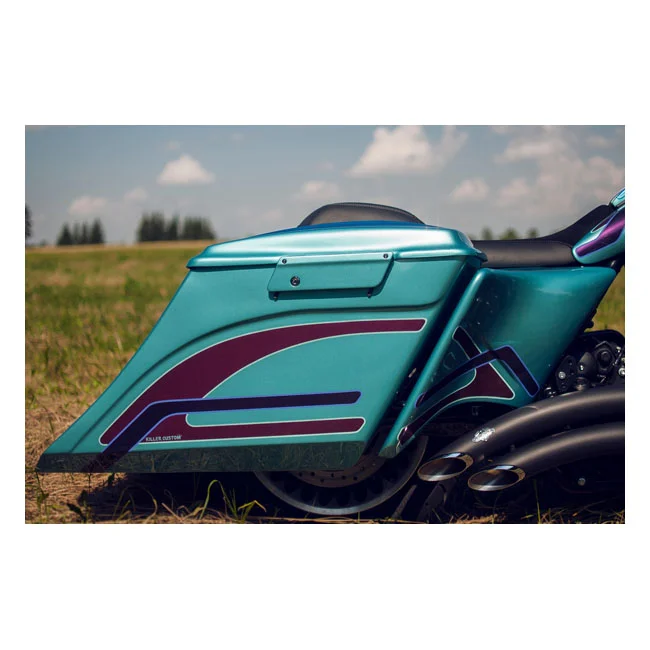 Killer Custom Custom, 7" stretch Down extended saddlebags