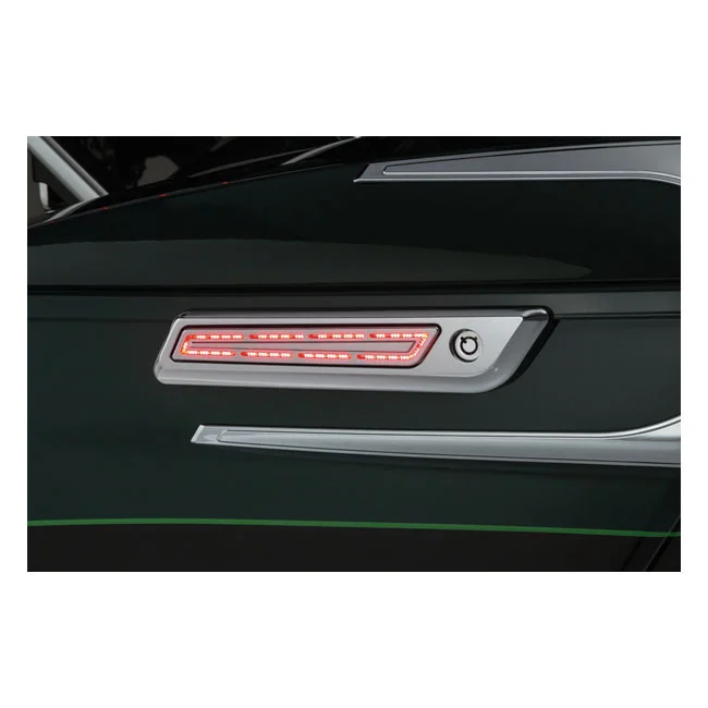 Kuryakyn LED saddlebag hinge accents. Chrome