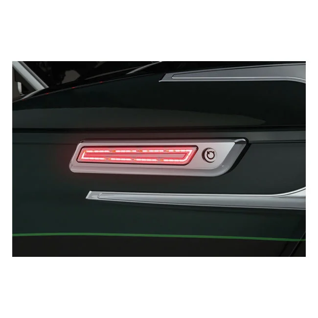 Kuryakyn LED saddlebag hinge accents. Chrome