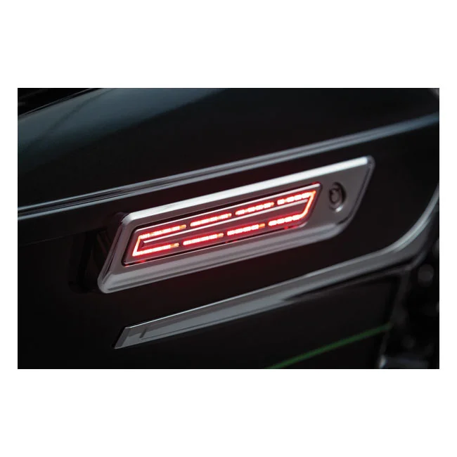 Kuryakyn LED saddlebag hinge accents. Chrome