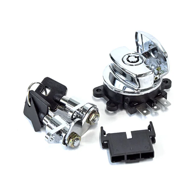 MCS FLHR ignition switch & saddlebag lock kit. Chrome - 577026