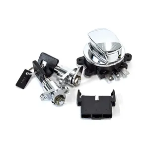 MCS FLHR ignition switch & saddlebag lock kit. Chrome