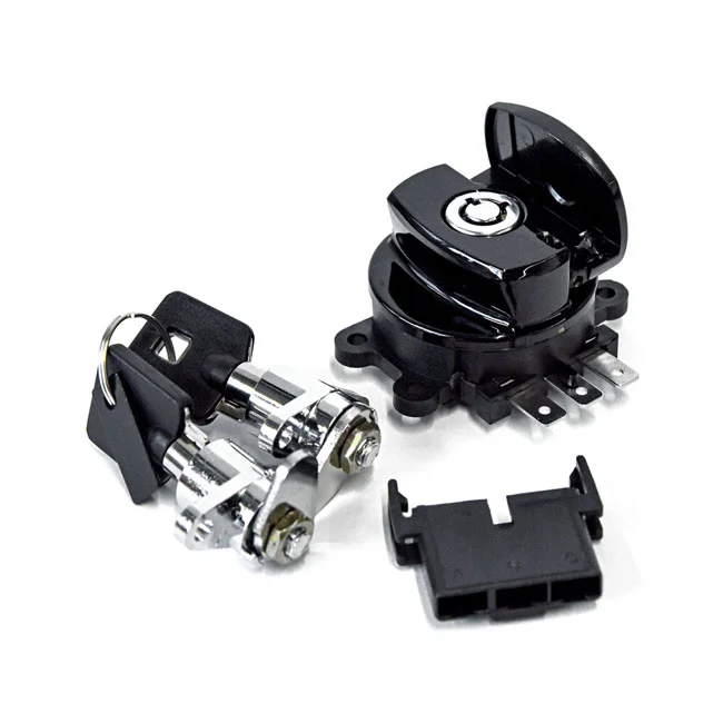 MCS FLHR ignition switch & saddlebag lock kit. Black - 577027