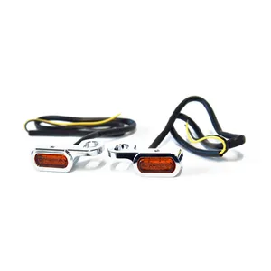 MCS Fastline, below bar LED turn signal set. Chrome