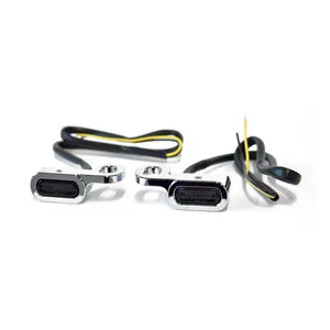 MCS Fastline, below bar LED turn signal set. Chrome