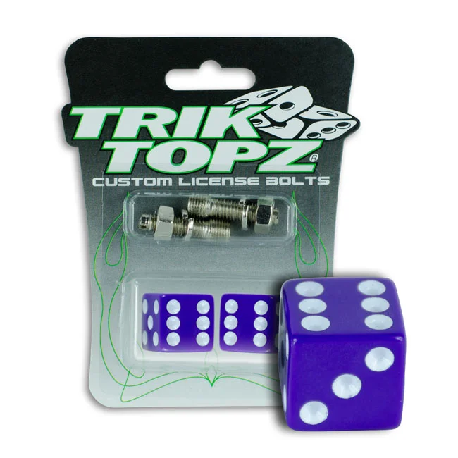 TrikTopz Trik Topz license plate mounts dice dark purple