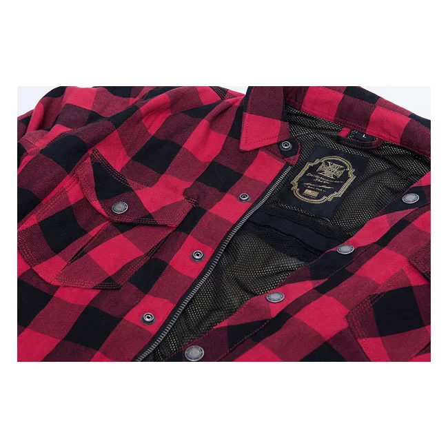 West Coast Choppers WCC Dominator riding flannel shirt red/black CE appr.