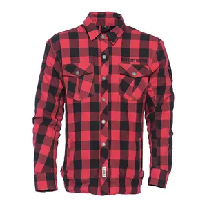West Coast Choppers WCC Dominator riding flannel shirt red/black CE appr.