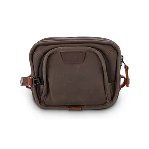 Burly Burly Voyager handlebar bag, dark oak wet waxed canvas
