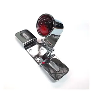 MCS Old school LED taillight, type 6. Chrome. Red lens