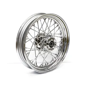 MCS 3.00 x 16 front wheel 40 spokes chrome