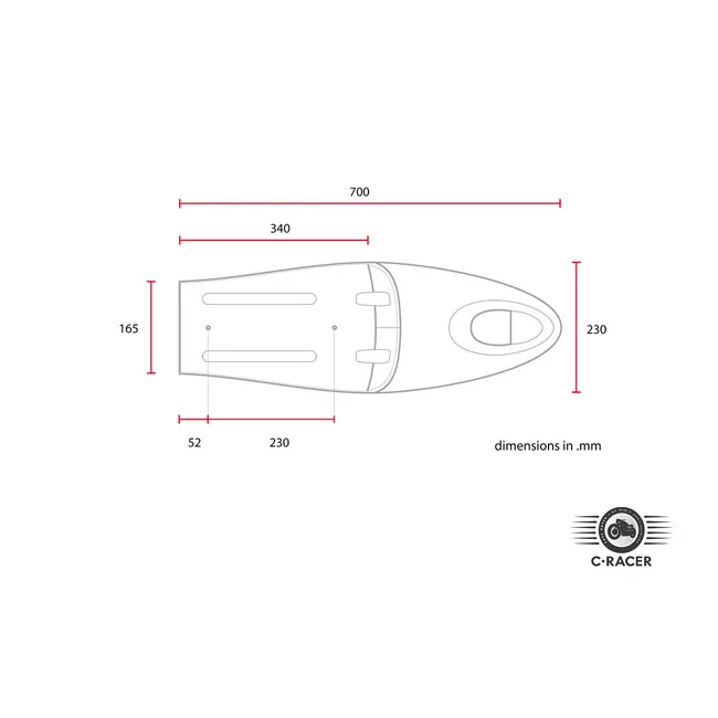 C-Racer Universal Long Classic A seat black