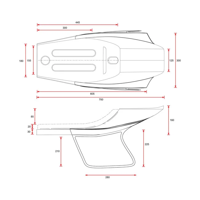 C-Racer Flat Racer SCR14.1 seat. Black
