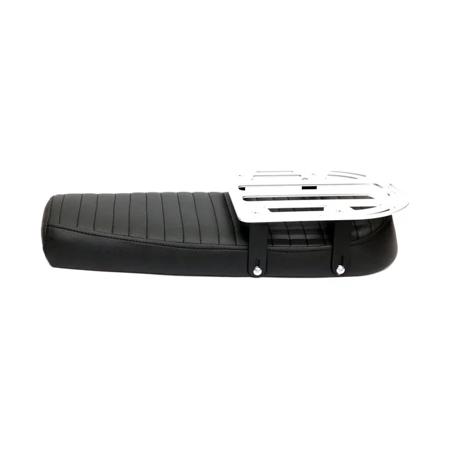 C-Racer Fat Scramsadle scrambler seat. With rack. Black