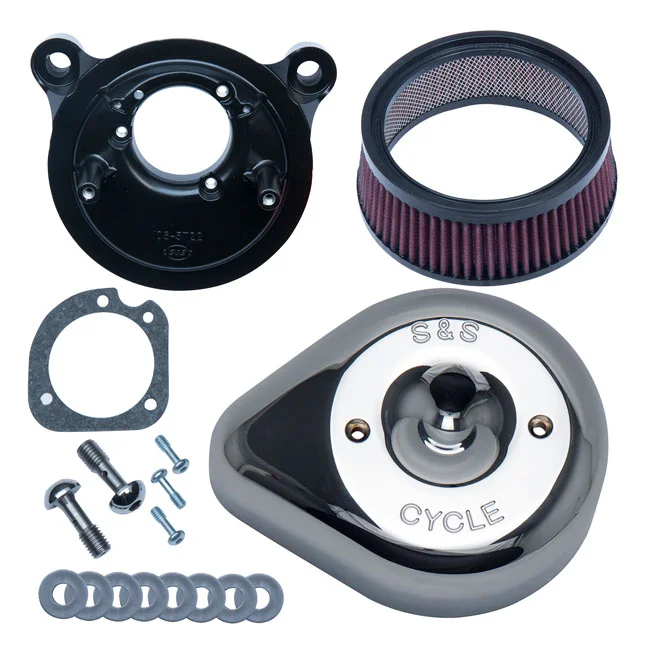 S&S Stealth, teardrop air cleaner kit. Chrome