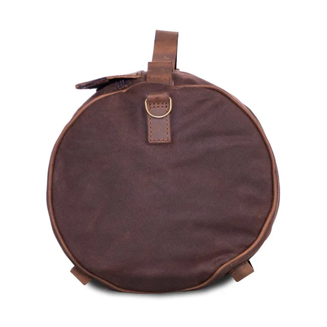 Longride Roll bag waxed cotton narrow. Brown wax