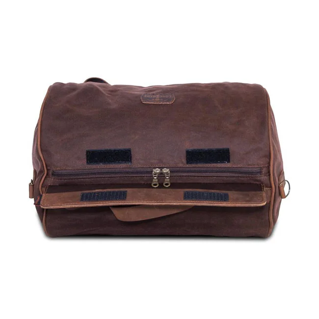 Longride Roll bag waxed cotton narrow. Brown wax