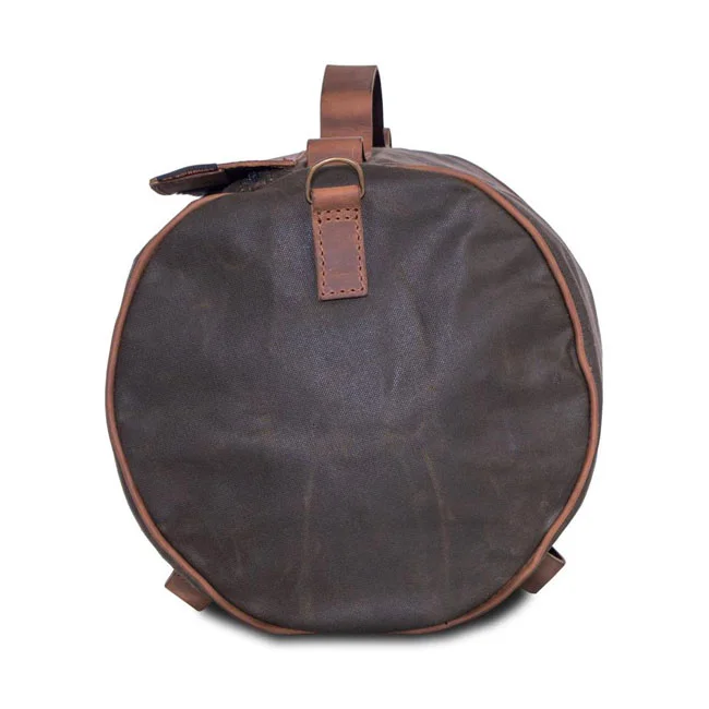 Longride Roll bag waxed cotton narrow. Khaki wax