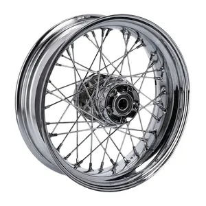 MCS 5.00 x 16 rear wheel 40 spokes chrome