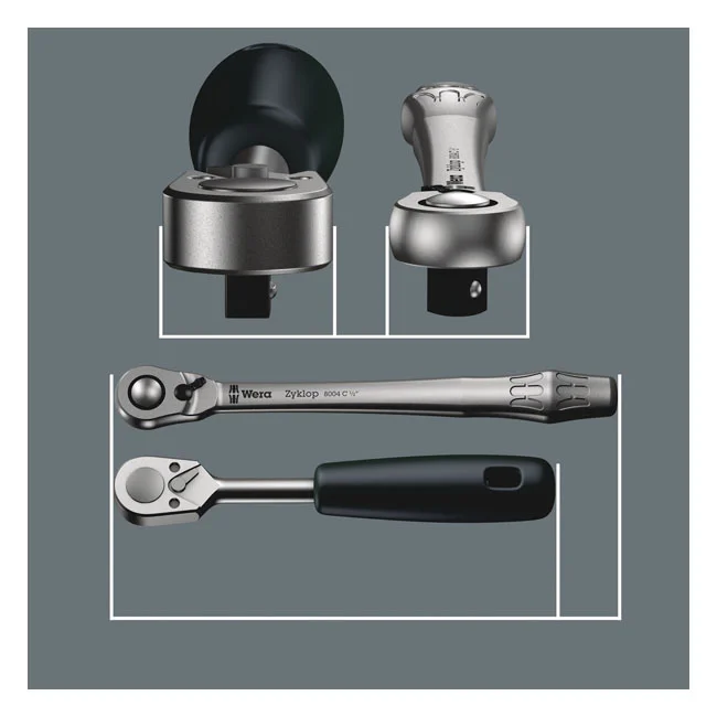 Wera Zyklop metal ratchet switch kit 3/8" drive - US sizes