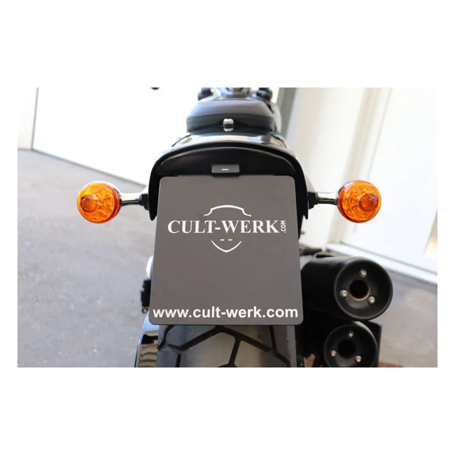 Cult-Werk Center license plate bracket. Black