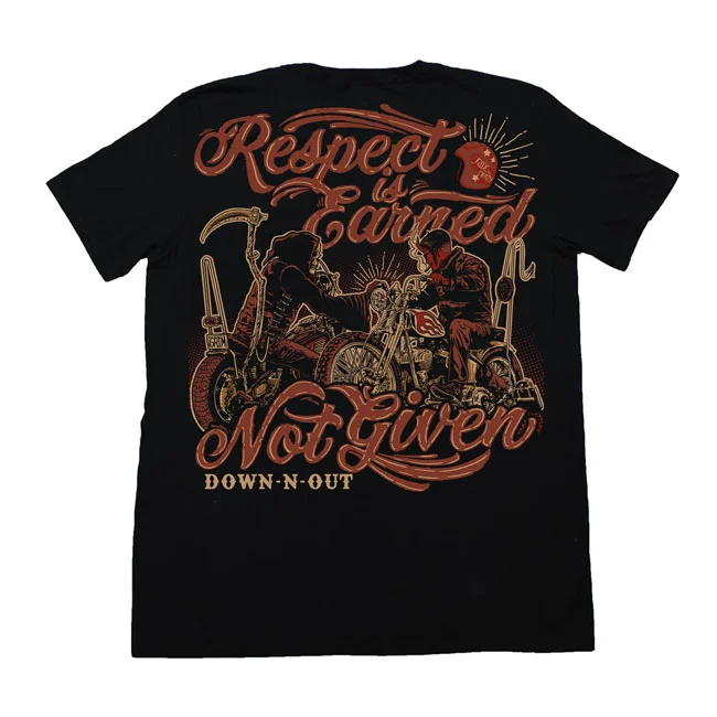 Down-n-Out Respect Is Earned T-shirt black